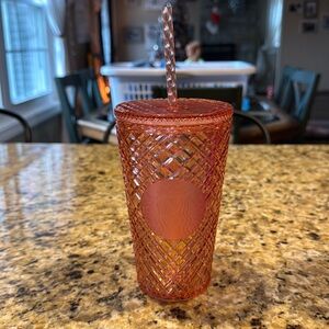 Starbucks cup 16 ounces peach rose gold colored